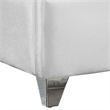 Meridian Furniture Zuma Solid Wood and Rich Velvet Queen Bed in White