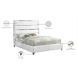 Meridian Furniture Zuma Solid Wood and Rich Velvet Queen Bed in White