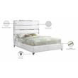 Meridian Furniture Zuma Solid Wood and Rich Velvet Queen Bed in White