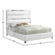 Meridian Furniture Zuma Solid Wood and Rich Velvet Queen Bed in White