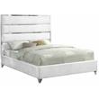 Meridian Furniture Zuma Solid Wood and Rich Velvet Queen Bed in White