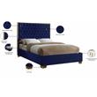 Meridian Furniture Lana Solid Wood and Velvet King Bed in Navy