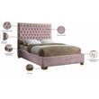 Meridian Furniture Lana Solid Wood and Velvet King Bed in Pink