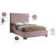 Meridian Furniture Lana Solid Wood and Velvet Queen Bed in Pink