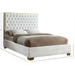 Meridian Furniture Lana Solid Wood and Velvet Full Bed in White