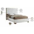 Meridian Furniture Lana Solid Wood and Velvet Full Bed in White