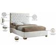 Meridian Furniture Lana Solid Wood and Velvet King Bed in White