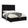 Meridian Furniture Lexi Solid Wood and Velvet Full Bed in Black