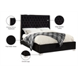 Meridian Furniture Lexi Solid Wood and Velvet Full Bed in Black