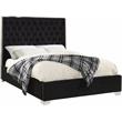 Meridian Furniture Lexi Solid Wood and Velvet Full Bed in Black
