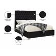 Meridian Furniture Lexi Solid Wood and Velvet King Bed in Black