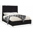 Meridian Furniture Lexi Solid Wood and Velvet Queen Bed in Black