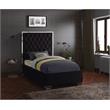 Meridian Furniture Lexi Solid Wood and Velvet Twin Bed in Black
