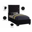 Meridian Furniture Lexi Solid Wood and Velvet Twin Bed in Black