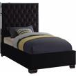Meridian Furniture Lexi Solid Wood and Velvet Twin Bed in Black