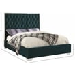 Meridian Furniture Lexi Solid Wood and Velvet Full Bed in Green