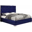 Meridian Furniture Lexi Solid Wood and Velvet King Bed in Navy