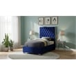 Meridian Furniture Lexi Solid Wood and Velvet Twin Bed in Navy