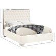 Meridian Furniture Lexi Solid Wood and Velvet Full Bed in White