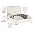 Meridian Furniture Lexi Solid Wood and Velvet Full Bed in White