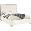 Meridian Furniture Lexi Solid Wood and Velvet Full Bed in White