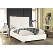 Meridian Furniture Lexi Solid Wood and Velvet Upholstered King Bed in White