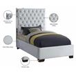 Meridian Furniture Lexi Solid Wood and Velvet Twin Bed in White