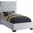 Meridian Furniture Lexi Solid Wood and Velvet Twin Bed in White