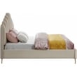 Meridian Furniture Lily Solid Wood and Tufted Velvet King Bed in Cream