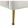 Meridian Furniture Lily Solid Wood and Tufted Velvet Twin Bed in Cream