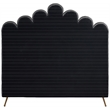 Meridian Furniture Lily Solid Wood and Tufted Velvet Full Bed in Gray