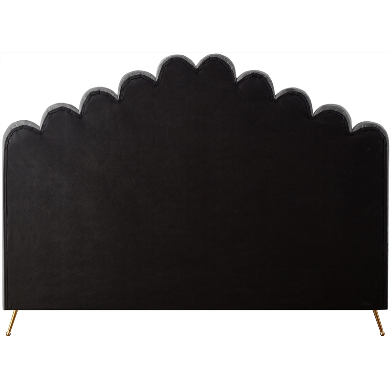 Meridian Furniture Lily Solid Wood and Tufted Velvet King Bed in Gray