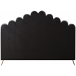 Meridian Furniture Lily Solid Wood and Tufted Velvet King Bed in Gray