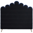 Meridian Furniture Lily Solid Wood and Tufted Velvet Full Bed in Navy