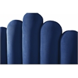 Meridian Furniture Lily Solid Wood and Tufted Velvet Full Bed in Navy