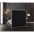 Meridian Furniture Milan Solid Wood and Vegan Leather King Bed in Gray