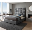 Meridian Furniture Milan Solid Wood and Vegan Leather King Bed in Gray