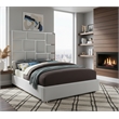 Meridian Furniture Milan Solid Wood and Vegan Leather Queen Bed in White