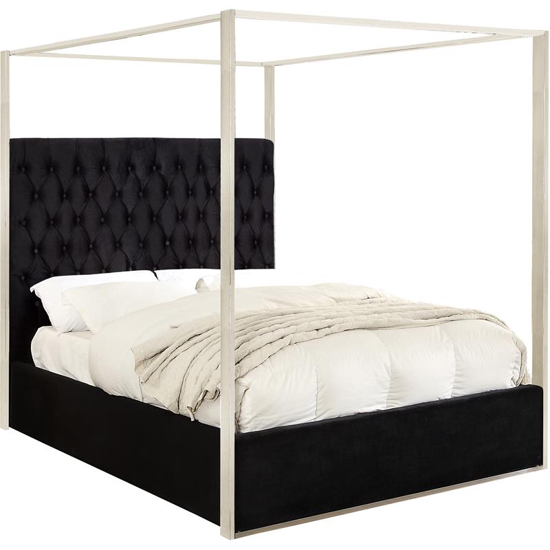 Meridian Furniture Porter Tufted Velvet King Bed in Black