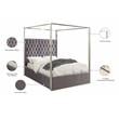 Meridian Furniture Porter Tufted Velvet King Bed in Gray