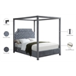 Meridian Furniture Rowan Tufted Velvet King Bed in Gray