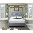 Meridian Furniture Rowan Tufted Velvet Queen Bed in Gray