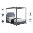 Meridian Furniture Rowan Tufted Velvet Queen Bed in Gray