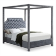 Meridian Furniture Rowan Tufted Velvet Queen Bed in Gray