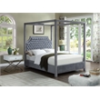 Meridian Furniture Rowan Tufted Velvet Queen Bed in Gray