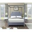 Meridian Furniture Rowan Tufted Velvet Queen Bed in Gray