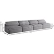 Meridian Furniture Serene Deluxe Cream Linen Fabric Modular Armless Sofa