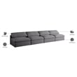 Meridian Furniture Serene Deluxe Cream Linen Fabric Modular Armless Sofa