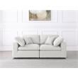Meridian Furniture Serene Cream Durable Linen Fabric Deluxe Modular Sofa