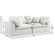 Meridian Furniture Serene Cream Durable Linen Fabric Deluxe Modular Sofa